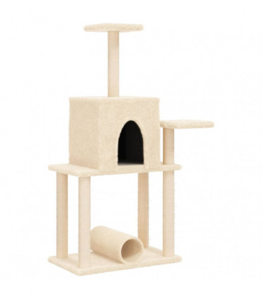 vidaXL Cat Tree with Sisal Scratching Posts Cream 122 cm