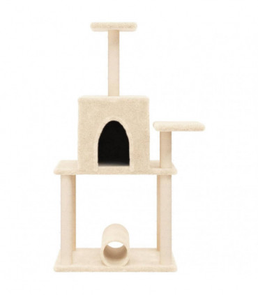 vidaXL Cat Tree with Sisal Scratching Posts Cream 122 cm