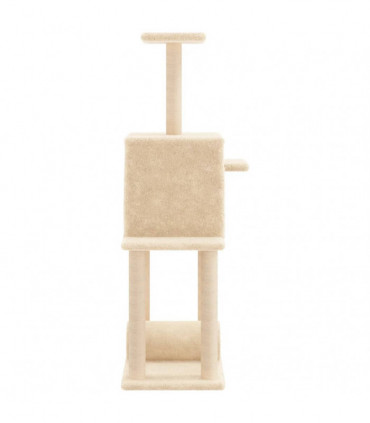 vidaXL Cat Tree with Sisal Scratching Posts Cream 122 cm