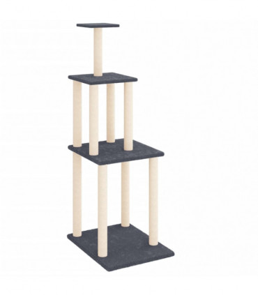 vidaXL Cat Tree with Sisal Scratching Posts Dark Grey 149 cm