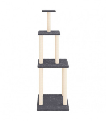 vidaXL Cat Tree with Sisal Scratching Posts Dark Grey 149 cm
