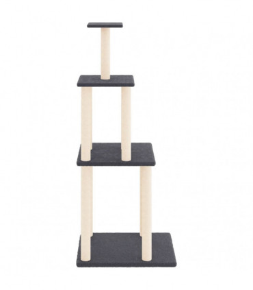 vidaXL Cat Tree with Sisal Scratching Posts Dark Grey 149 cm