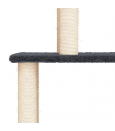 vidaXL Cat Tree with Sisal Scratching Posts Dark Grey 149 cm