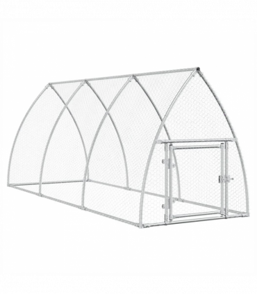 vidaXL Chicken Cage Silver 300x105x120 cm Galvanised Steel