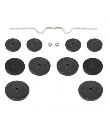 vidaXL Curl Barbell with Plates 90 kg