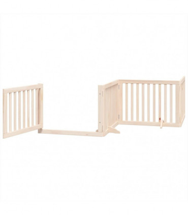 vidaXL Dog Gate with Door Foldable 10 Panels 800 cm Poplar Wood