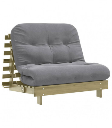 vidaXL Futon Sofa Bed with Mattress 100x206x11 cm Impregnated Wood Pine