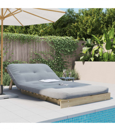 vidaXL Futon Sofa Bed with Mattress 100x206x11 cm Impregnated Wood Pine