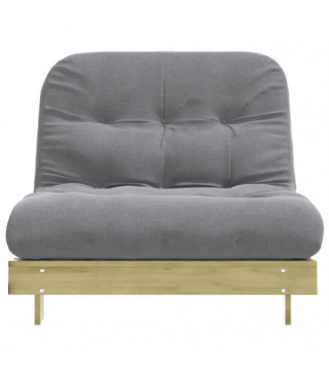 vidaXL Futon Sofa Bed with Mattress 100x206x11 cm Impregnated Wood Pine