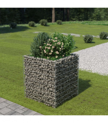 vidaXL Gabion Raised Bed Galvanised Steel 90x90x100 cm