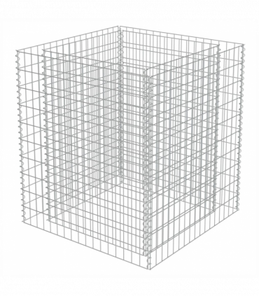 vidaXL Gabion Raised Bed Galvanised Steel 90x90x100 cm