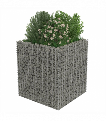 vidaXL Gabion Raised Bed Galvanised Steel 90x90x100 cm