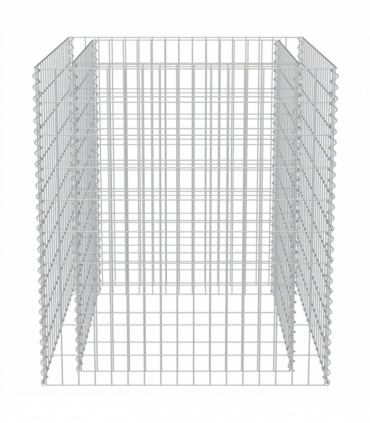 vidaXL Gabion Raised Bed Galvanised Steel 90x90x100 cm