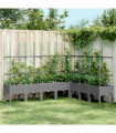 vidaXL Garden Planter with Trellis Light Grey 200x160x142.5 cm PP