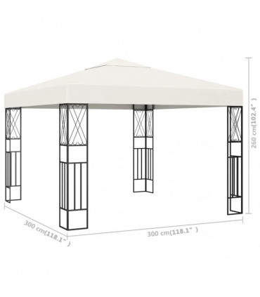 vidaXL Gazebo 3x3 m Cream Fabric