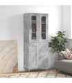 vidaXL Highboard Concrete Grey 69.5x34x180 cm Engineered Wood