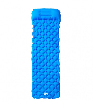 vidaXL Inflating Camping Mattress with Pillow 1-Person Blue