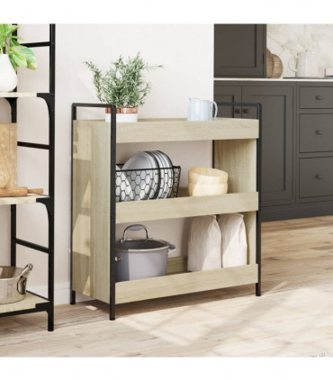 vidaXL Kitchen Trolley Sonoma Oak 70x30x82 cm Engineered Wood