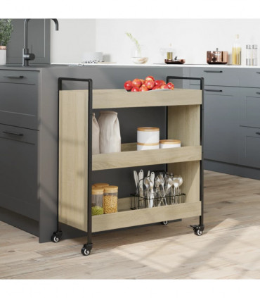 vidaXL Kitchen Trolley Sonoma Oak 70x30x82 cm Engineered Wood