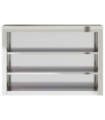 vidaXL Kitchen Wall Cabinet with Shelves Stainless Steel