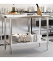 vidaXL Kitchen Work Table 110x55x85 cm Stainless Steel