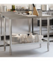 vidaXL Kitchen Work Table with Backsplash 110x55x93 cm Stainless Steel