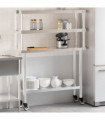 vidaXL Kitchen Work Table with Overshelf 110x30x150 cm Stainless Steel
