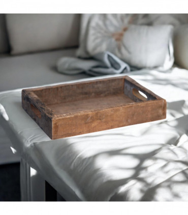 40CM RECLAIMED SQUARE WOODEN TRAY