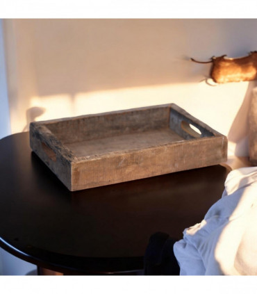 40CM RECLAIMED SQUARE WOODEN TRAY