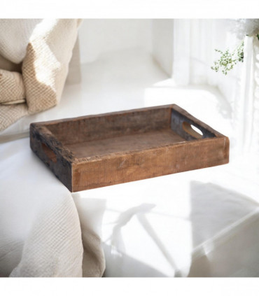 40CM RECLAIMED SQUARE WOODEN TRAY