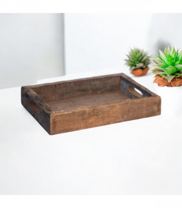 40CM RECLAIMED SQUARE WOODEN TRAY