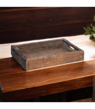 40CM RECLAIMED SQUARE WOODEN TRAY