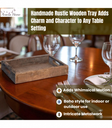 40CM RECLAIMED SQUARE WOODEN TRAY