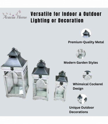 51/41/31CM SET 3 WOODEN LANTERNS