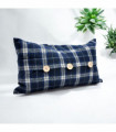 30 X 50CM BLUE  VELVET CUSHION COVER ONLY