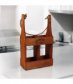 39CM WOODEN 2 BOTTLE WINE HOLDER