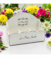 36CM WOODEN SHABBY WHITE FRILLY BOX