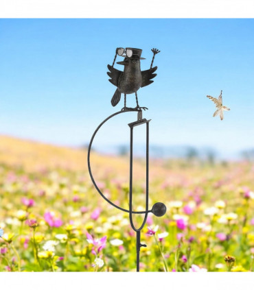 44" METAL BIRD ROCKER GARDEN STAKE