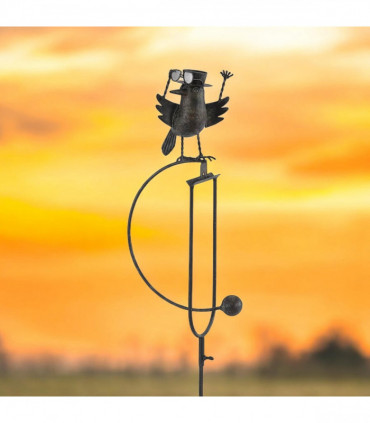 44" METAL BIRD ROCKER GARDEN STAKE