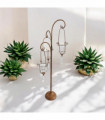 88CM RUSTY METAL CANDLER HOLDER WITH GLASS