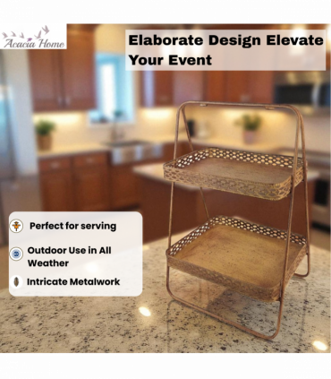 59CM RUSTY METAL DISPLAY SHELF