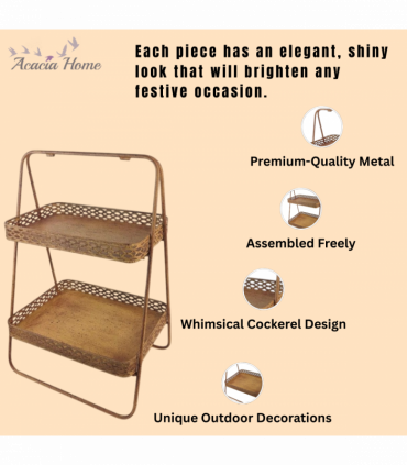 59CM RUSTY METAL DISPLAY SHELF