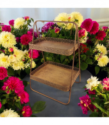 59CM RUSTY METAL DISPLAY SHELF