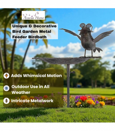 50" METAL BIRD FEEDER GARDEN STAKE