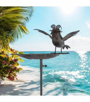 50" METAL BIRD FEEDER GARDEN STAKE