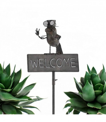 53" METAL BIRD WELCOME GARDEN STAKE