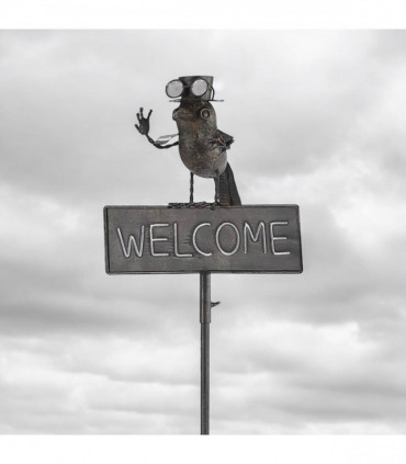 53" METAL BIRD WELCOME GARDEN STAKE