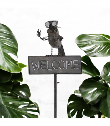 53" METAL BIRD WELCOME GARDEN STAKE