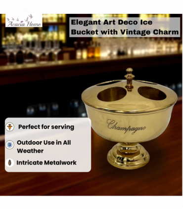 36cm GOLD 4 BOTTLE CHAMPAGNE BUCKET