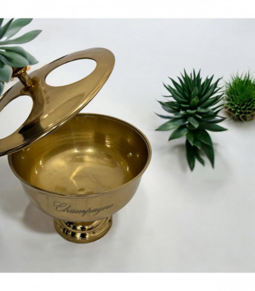 36cm GOLD 4 BOTTLE CHAMPAGNE BUCKET